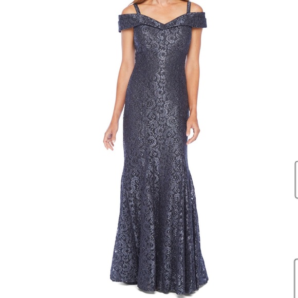 R&M Richards Dresses & Skirts - R&M Richards Short Sleeve Cold Shoulder Lace Gown